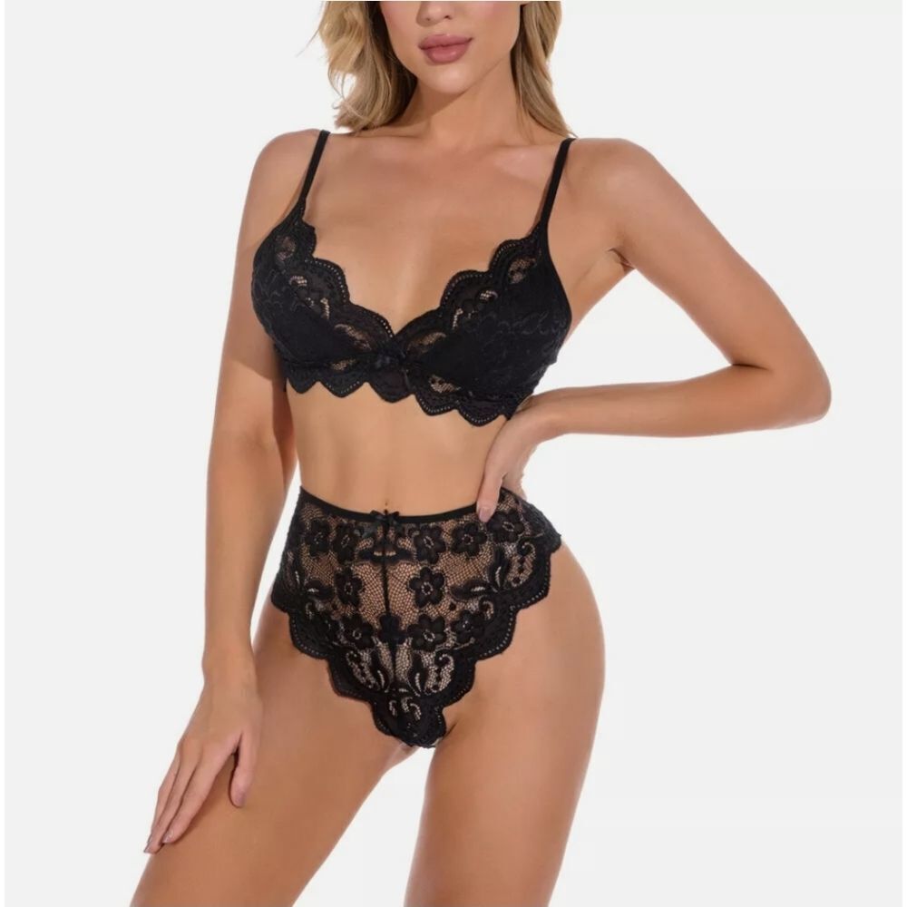 Sexy Lingerie for Women Lace Bra and Panty Set Strappy Babydoll Bodysuit